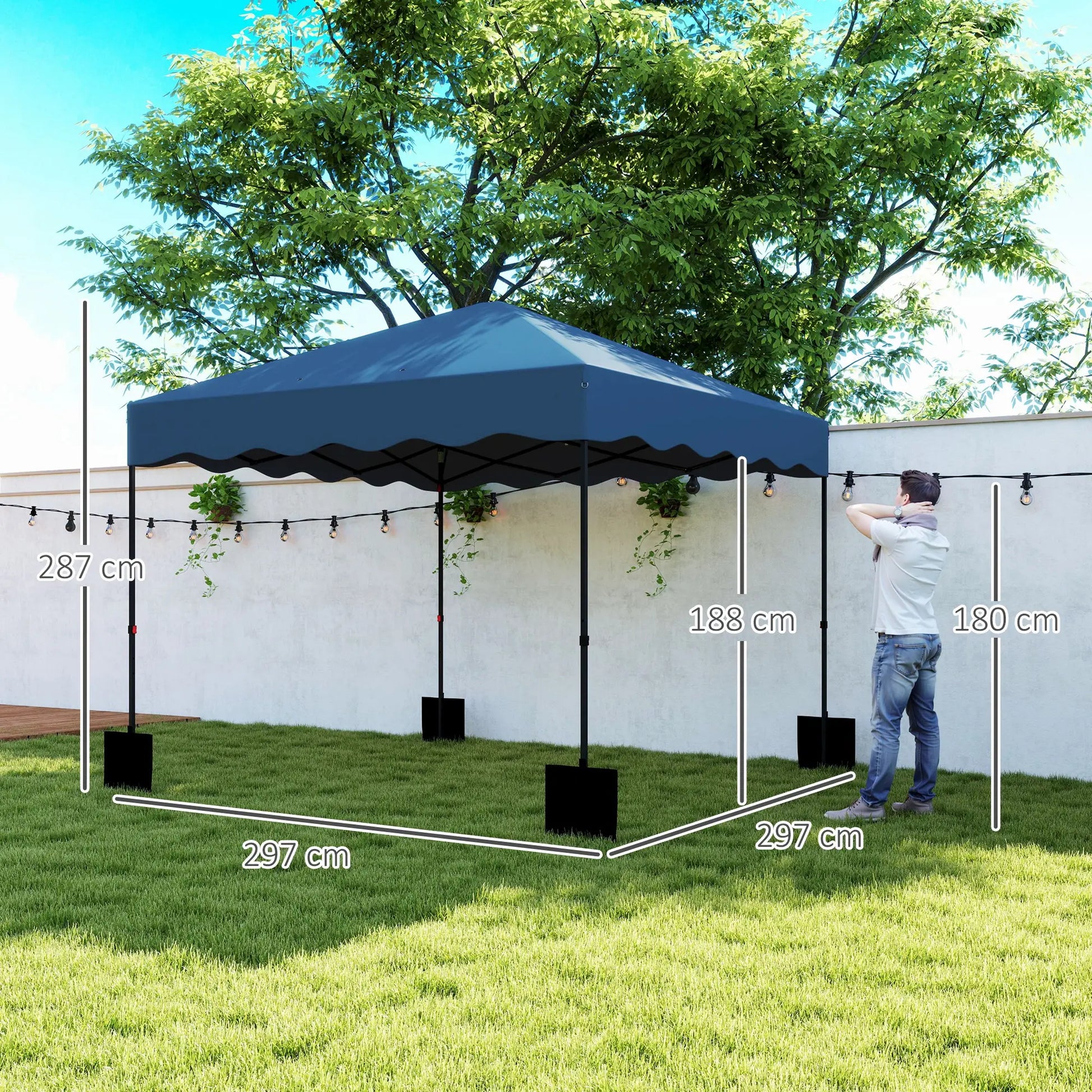 Nancy's Junqueira Partytent - Paviljoen - Blauw - ± 300 x 300 x 290 cm