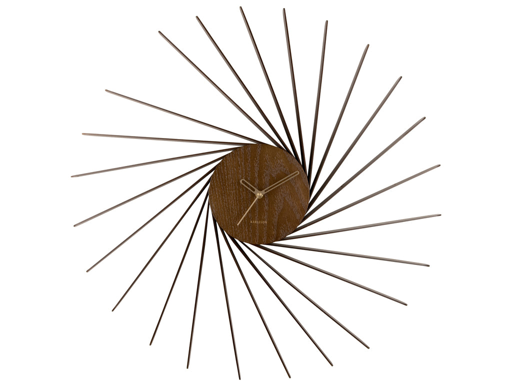 Nancy's Graca Wandklok - Bruin - Houtfineer - Ø 68 cm