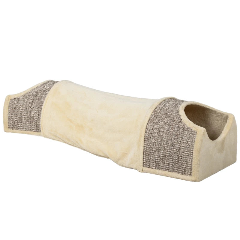 Nancy's Ossela Kattentunnel - Speeltunnel voor Katten - Kattenhuis - Beige - ± 105 x 40 x 30 cm