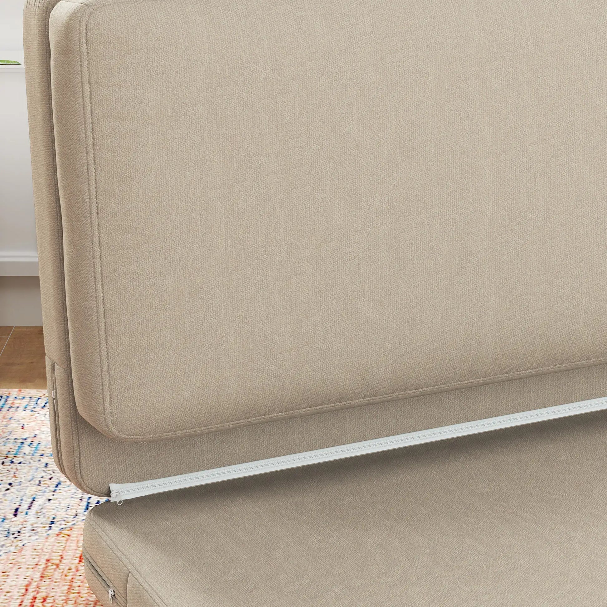 Nancy's Aguda Zitzak met Slaapfunctie - Slaapbank - Lounger - Zitkussen - Beige - Fluweel
