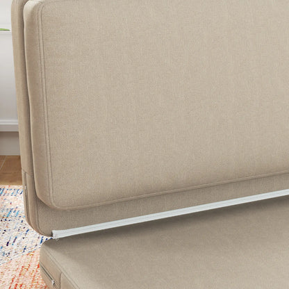 Nancy's Aguda Zitzak met Slaapfunctie - Slaapbank - Lounger - Zitkussen - Beige - Fluweel