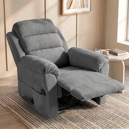 Nancy's Taviano Massagestoel - Massagefauteuil - Relaxfauteuil - Trilmassage en warmte - Grijs - Chenille look