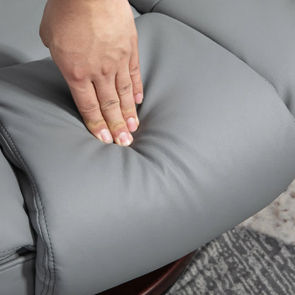 Nancy's Almagreira Relaxfauteuil - Relaxstoel - Loungestoel - Met Hocker - Grijs - Kunstleer