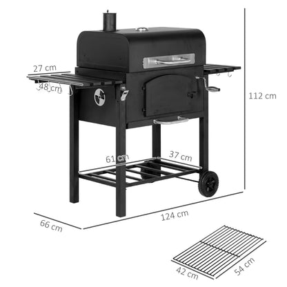 Nancy's Varzea Barbecue - BBQ - Grill - Houtskool - Rookoven - Houtskooloven - Multifunctioneel - Staal - Zwart