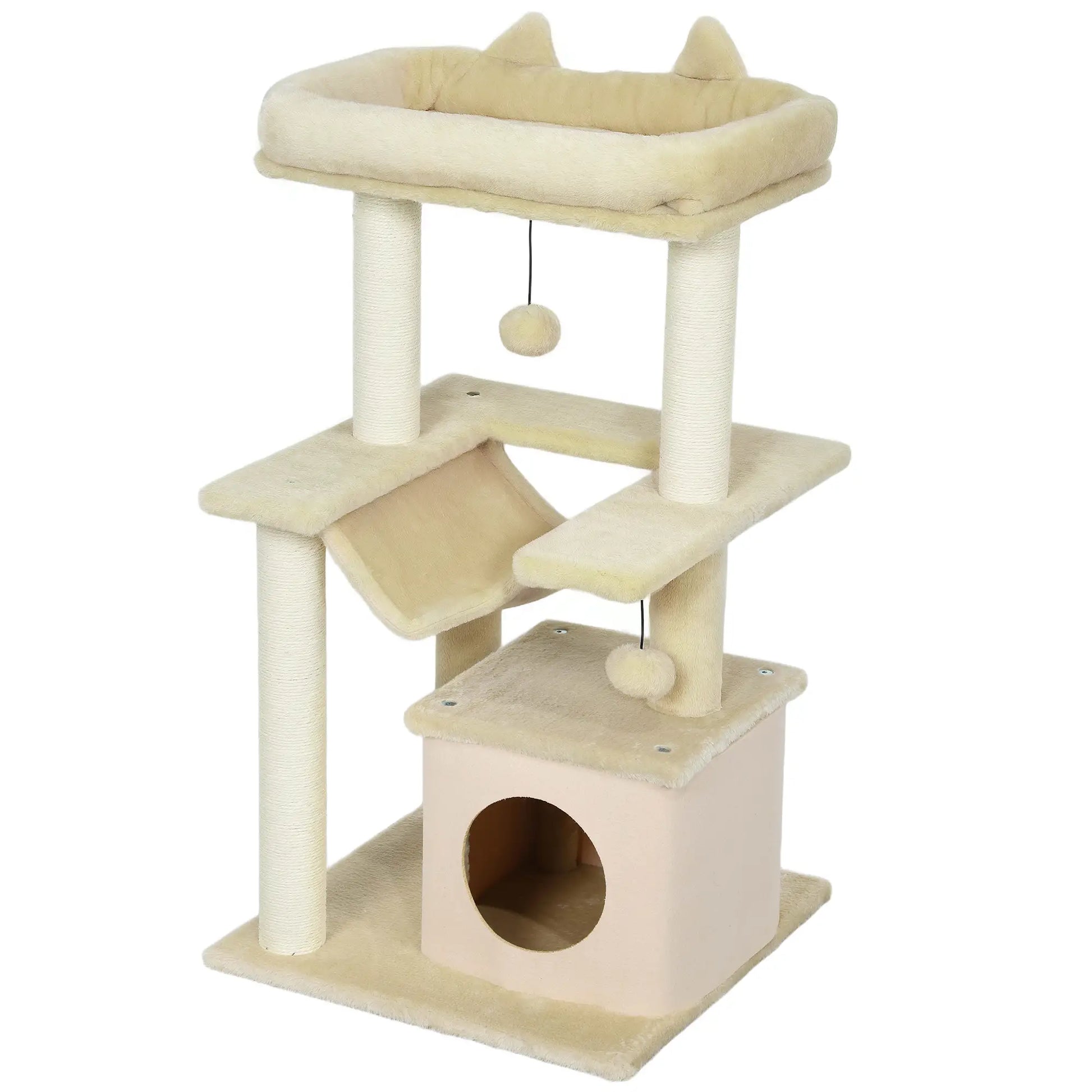 Nancy's Frascati Kattenboom - Krabpaal - Crème - Pluche - ± 50 x 50 x 90 cm