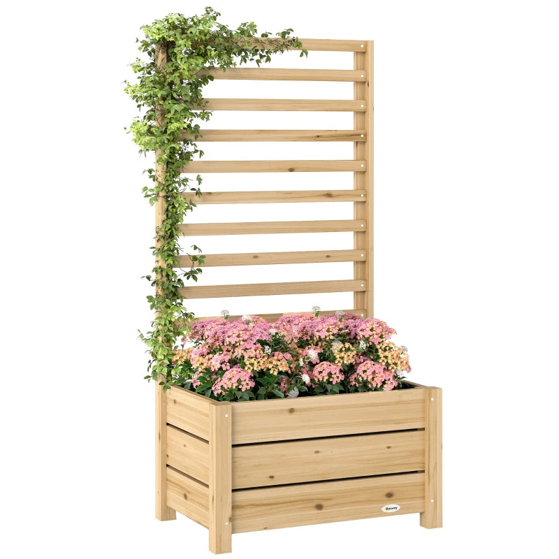 Nancy's Posada Plantenbak - Bloembak met Klimrek - Plantenrek - Dennenhout - ± 60 x40 x 120 cm