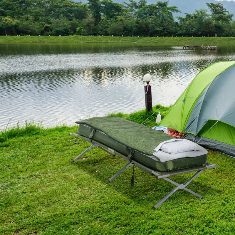 Nancy's Alvega Camping Bed - Stretcher - Camp Bed - Green - ± 195 x 85 x 45 cm