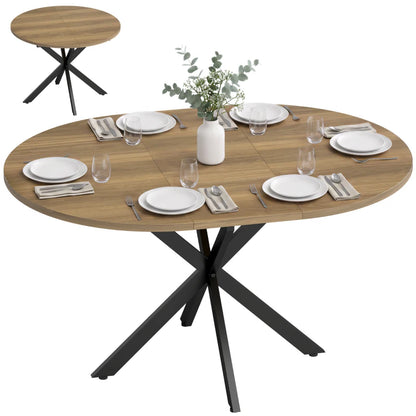 Nancy's Tossicia Eettafel Ovaal - Uitschuifbare eettafel - Tafel ovaal - Bruin / Zwart - MDF / Staal