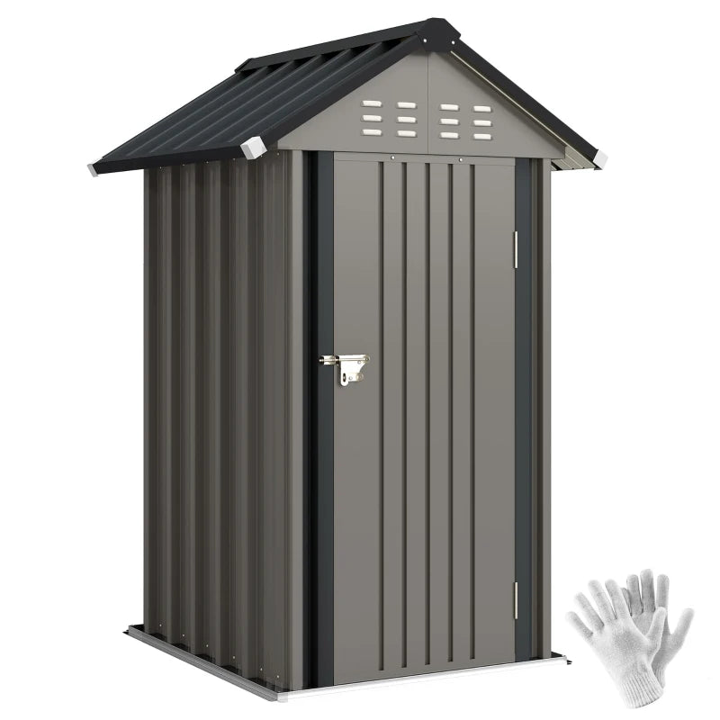 Nancy's Segni Opbergschuur - Gereedschapsschuur - Tuinschuur - Weerbestendig - Grijs - Staal - ± 120 x 120 x 190 cm
