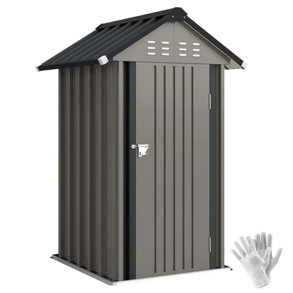 Nancy's Segni Opbergschuur - Gereedschapsschuur - Tuinschuur - Weerbestendig - Grijs - Staal - ± 120 x 120 x 190 cm