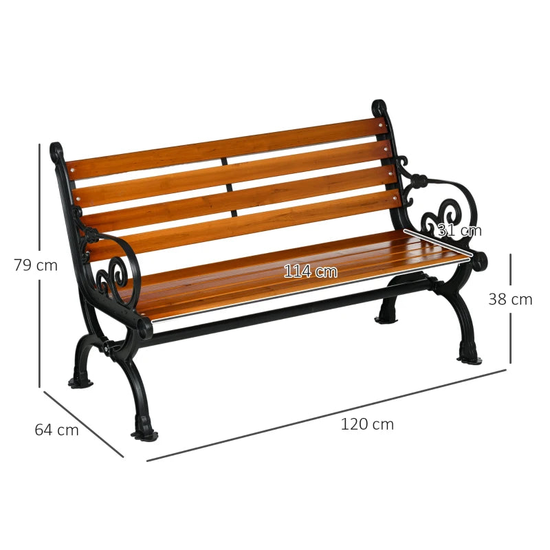 Nancy's Resuttano Tuinbank - Parkbankje - Balkonbank - Teak - ± 120 x 65 x 80 cm