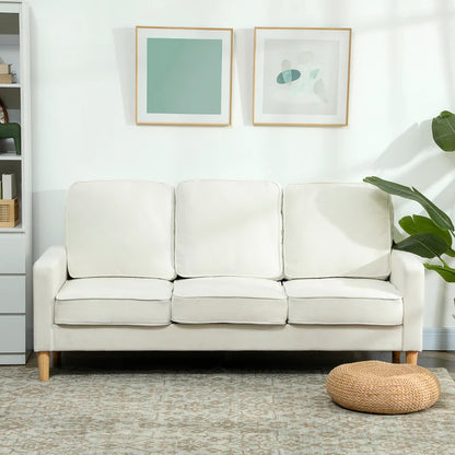Nancy's Minozzo 3-Zitsbank - Driepersoonsbank - Bank 3 personen - Crèmewit - Fluweel - ± 185 x 80 x 80 cm