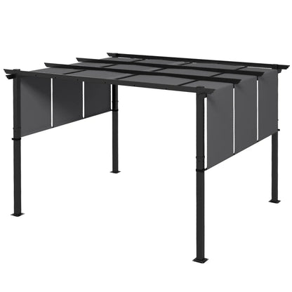 Nancy's Supino Pergola - Tuinpaviljoen - Uitschuifbaar zonnedak - Grijs - ± 355 x 295 x 235 cm