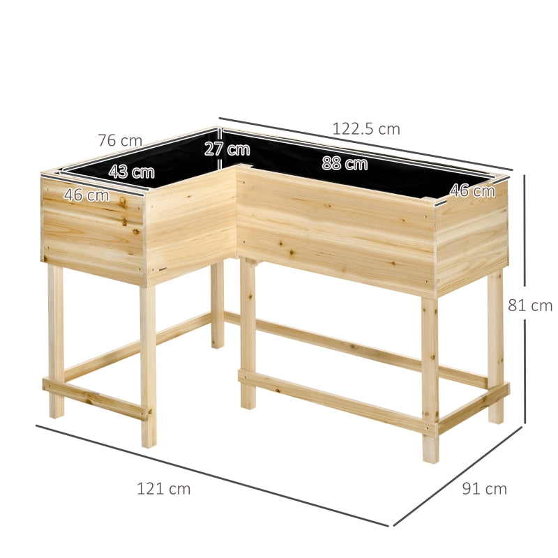 Nancy's Ourense Planter - Flower Box - Raised Flower Bed - Garden Bed - Pine Wood - ± 120 x 90 x 80 cm