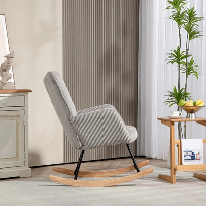 Nancy's Alvendre Schommelstoel - Loungestoel - Relaxstoel - Grijs - Ribfluweel
