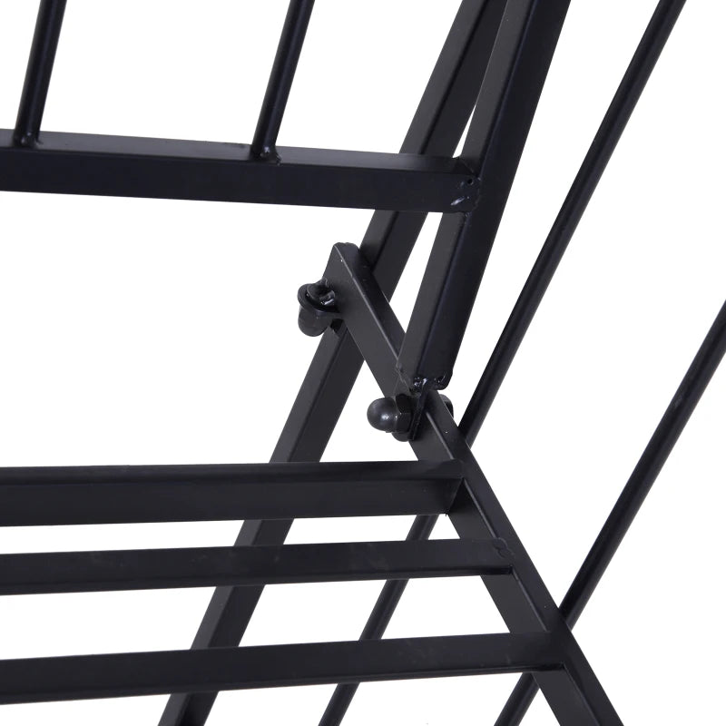 Nancy's Ricadi Tuinbank - Rozenboog - Parkbank - Zwart - Staal - ± 115 x 60 x 205 cm