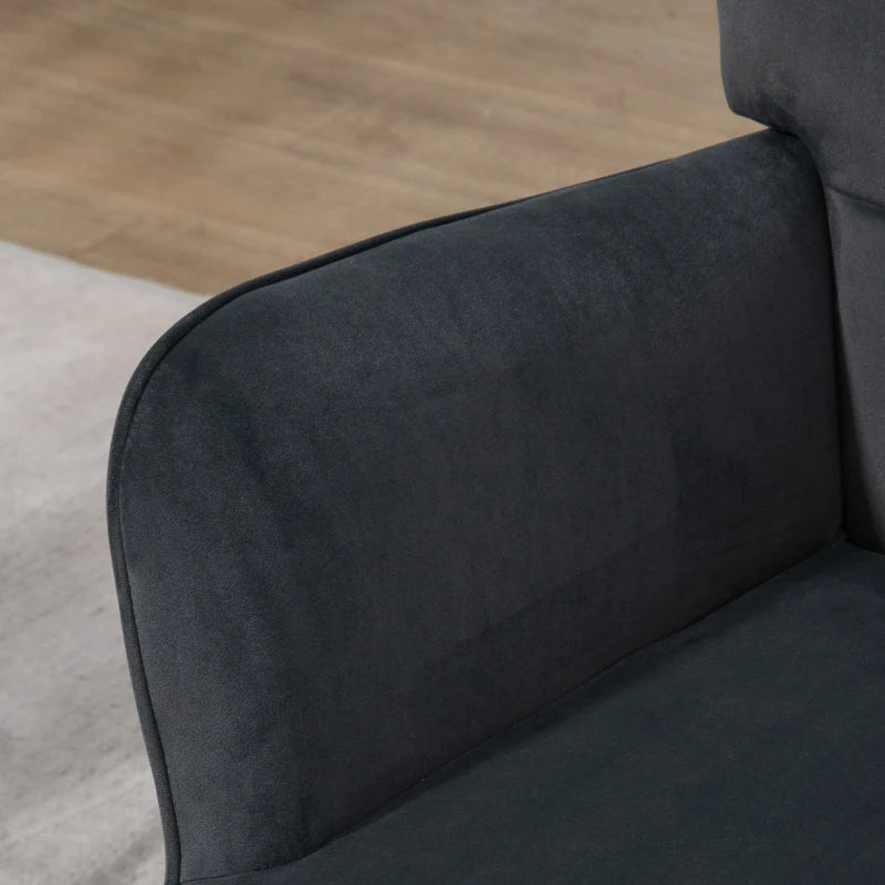 Nancy's Caldelas Relaxfauteuil - Relaxstoel - Met voetenbankje - Grijs - Fluweel / Staal