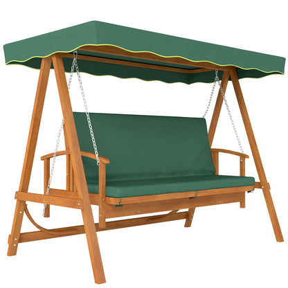 Nancy's Gavardo Schommelbank - Hollywoodschommel - Tuinschommel - Groen - Dennenhout - ± 235 x 130 x 180 cm