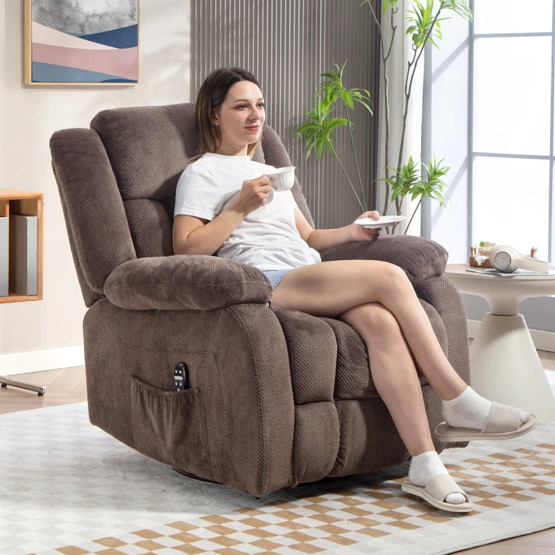 Nancy's Notaresco Massagestoel - Relaxfauteuil - Vibrerende massage - Bruin - Fluweel