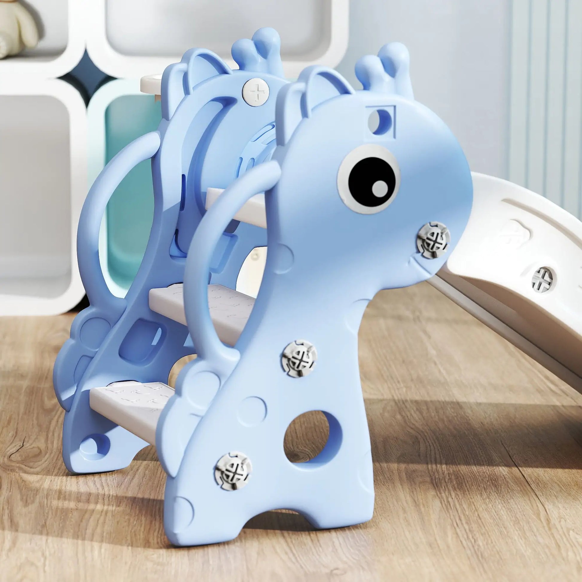 Nancy's Compiano Glijbaan - Kinderglijbaan - Speeltoestel - Blauw / Wit