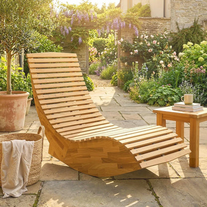 Nancy's Sardara Ligbed - Loungebed - Ergonomisch - Opvouwbaar - Acaciahout