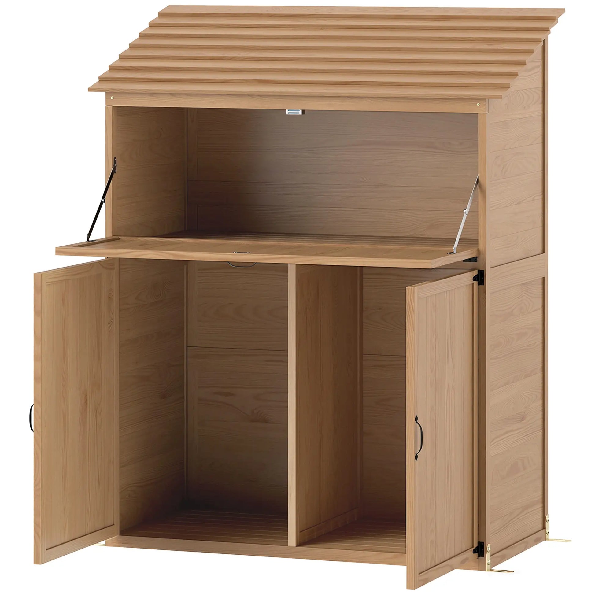 Nancy's Flussio Tuinkast - Buitenkast - Opbergkast voor buiten - Dennenhout - ± 110 x 55 x 116/136H cm