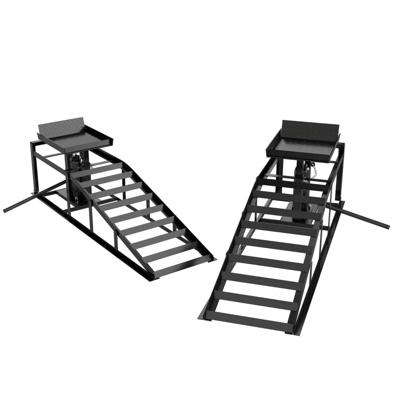 Nancy's Tarvisio Hefbrughellingen - Oprijplaten - Oprijhelling - Antislip - Verstelbare hoogte - Zwart - Staal - 114 x 34,5 x 23-32,5 cm