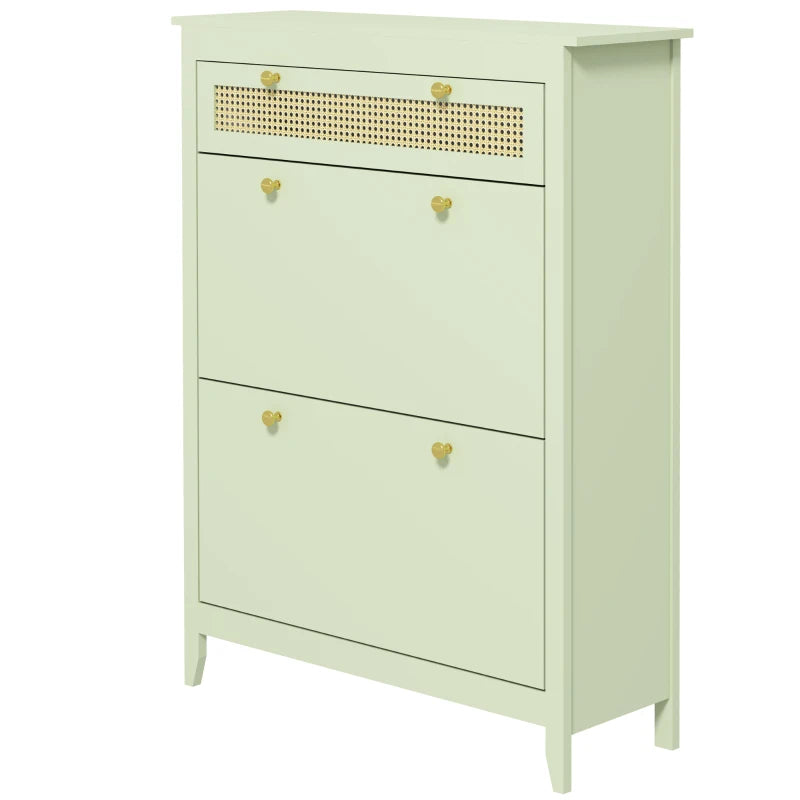 Nancy's Alvalade Commode - Sideboard - Opbergkast - Dressoir - Groen - Polyrattan - ± 90 x 30 x 120 cm