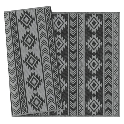 Tapis extérieur Nancy's Bodega - Tapis de jardin - Tapis extérieur - Tapis de jardin - Tapis - Double face - Noir / Gris