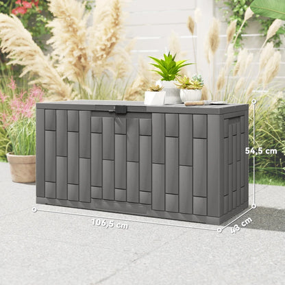 Nancy's Scalea Tuinkussenbox - Opbergbox voor buiten - Tuinbox - 227 Liter - Grijs - Kunststof - ± 105 x 45 x 55 cm