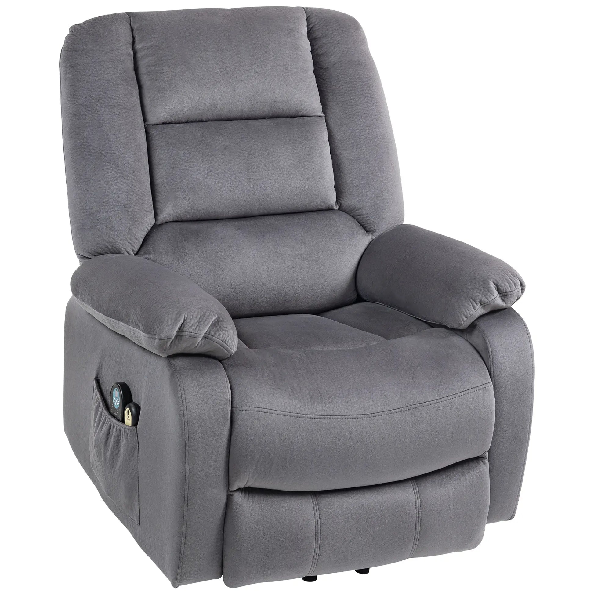 Nancy's Inveruno Sta op stoel - Relaxfauteuil - Seniorenstoel - Trillmasage en Warmte - Grijs