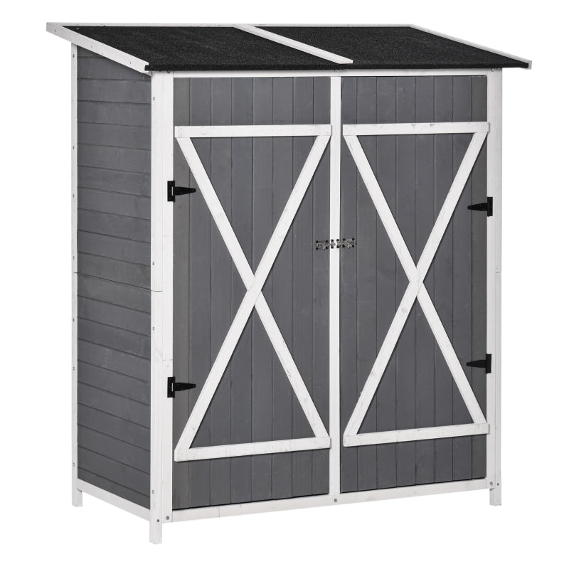 Armoire de jardin Nancy's Hunstanton - Hangar - Hangar de rangement - Gris / Blanc - Bois de pin