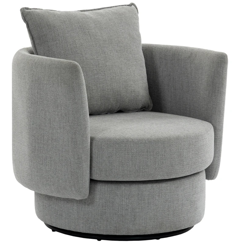 Nancy's Spiazzi Draaifauteuil - Draaistoel - Fauteuil - Relaxstoel - Lichtgrijs - Linnenlook