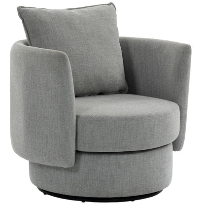 Nancy's Spiazzi Draaifauteuil - Draaistoel - Fauteuil - Relaxstoel - Lichtgrijs - Linnenlook