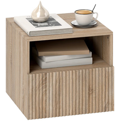 Nancy's Pedavena Zwevend Nachtkastje - Bijzettafeltje - Scandinavisch - Naturel Hout - ± 40 x 40 x 35 cm