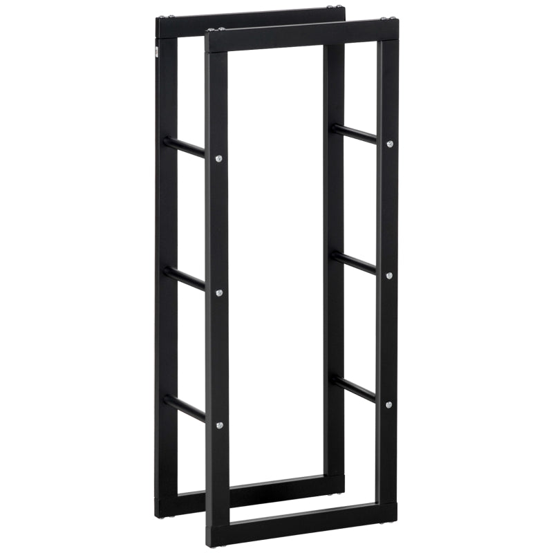 Support à bois de chauffage Nancy's Ashburton 1 - Stockage du bois de chauffage - 100 kg Acier Noir L40xH100 cm