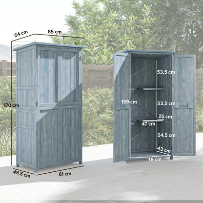 Nancy's Robilante Tuinkast - Buitenkast - Grijs - Vurenhout - ± 85 x 55 x 170 cm