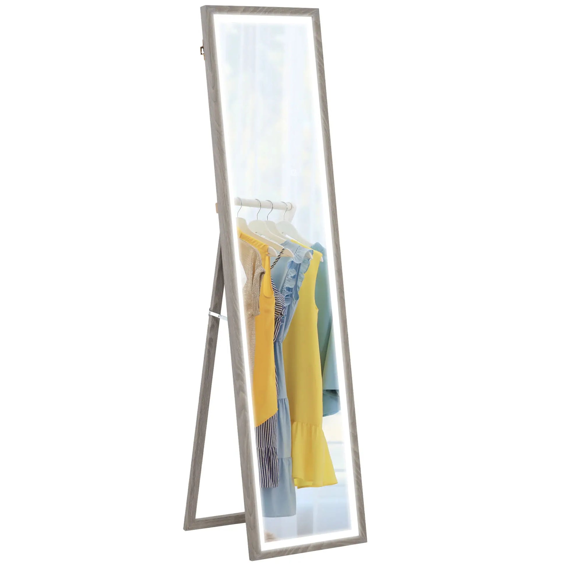 Nancy's Livigno Staande Spiegel - Passpiegel - Kledingspiegel - Grijs - 40 x 160 cm