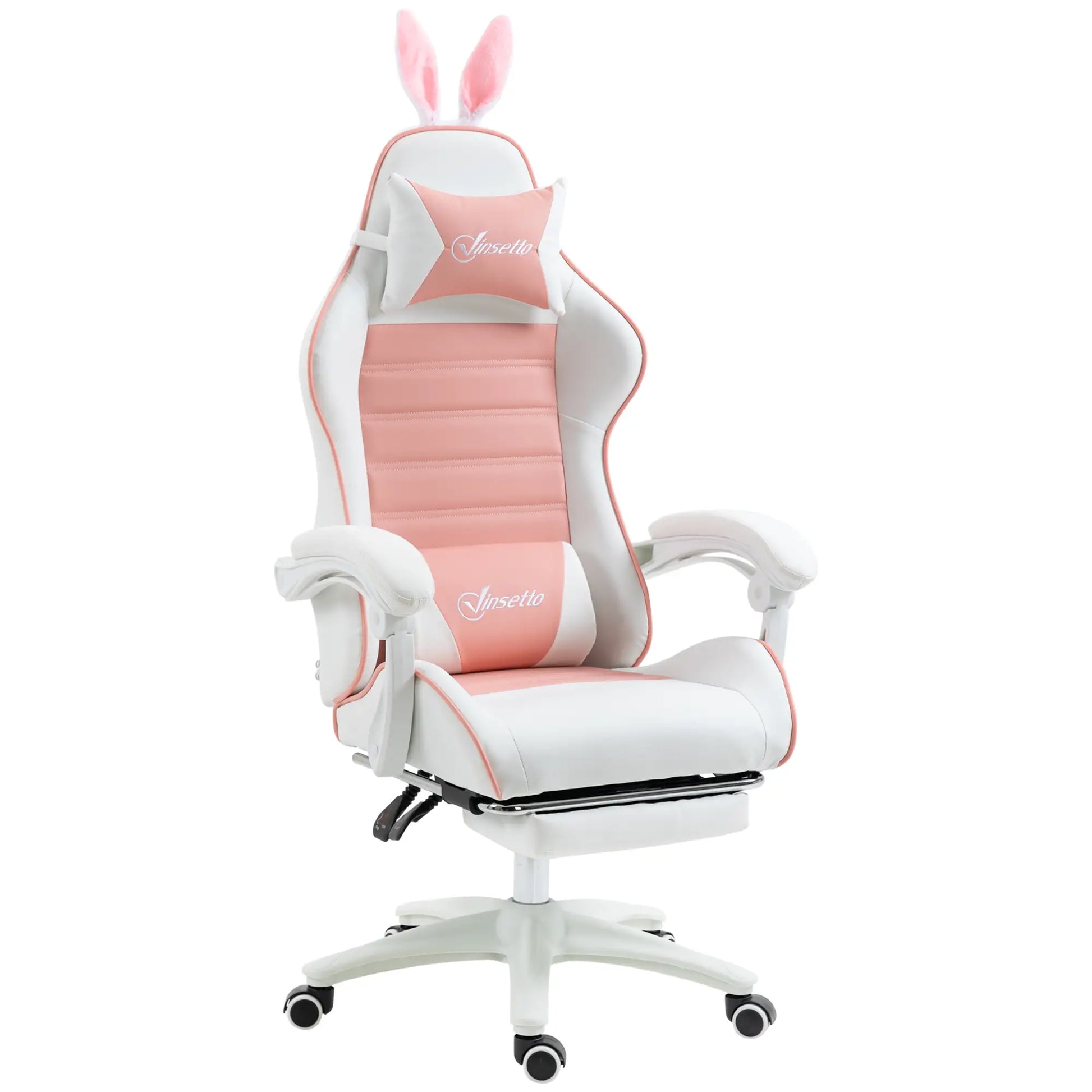 Nancy's Galatone Gamestoel - Gaming Stoel - Computer Stoel - Bureaustoel - Roze / Wit