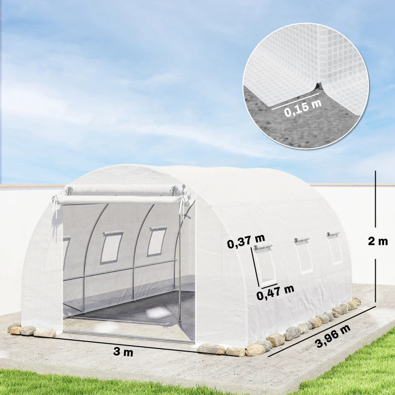 Nancy's Pennabilli Kweekkas - Foliekas - Tomatenkas - Tunnelkas - Wit / Zilver - ± 395 x 300 x 200 cm