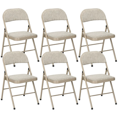 Nancy's Noto Klapstoelen - Set van 6 - Vouwstoel - Beige - Staal / Linnen
