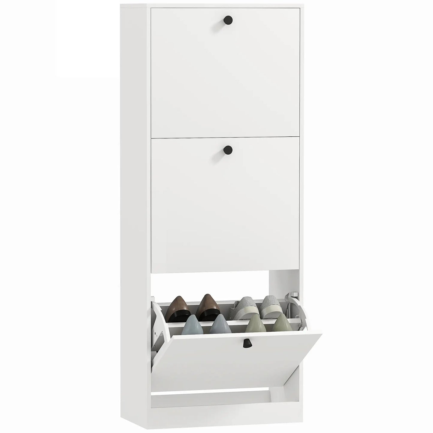 Nancy's Formigliana Schoenenkast - Opbergkast voor Schoenen - Schoenenrek - Wit - ± 45 x 25 x 120 cm