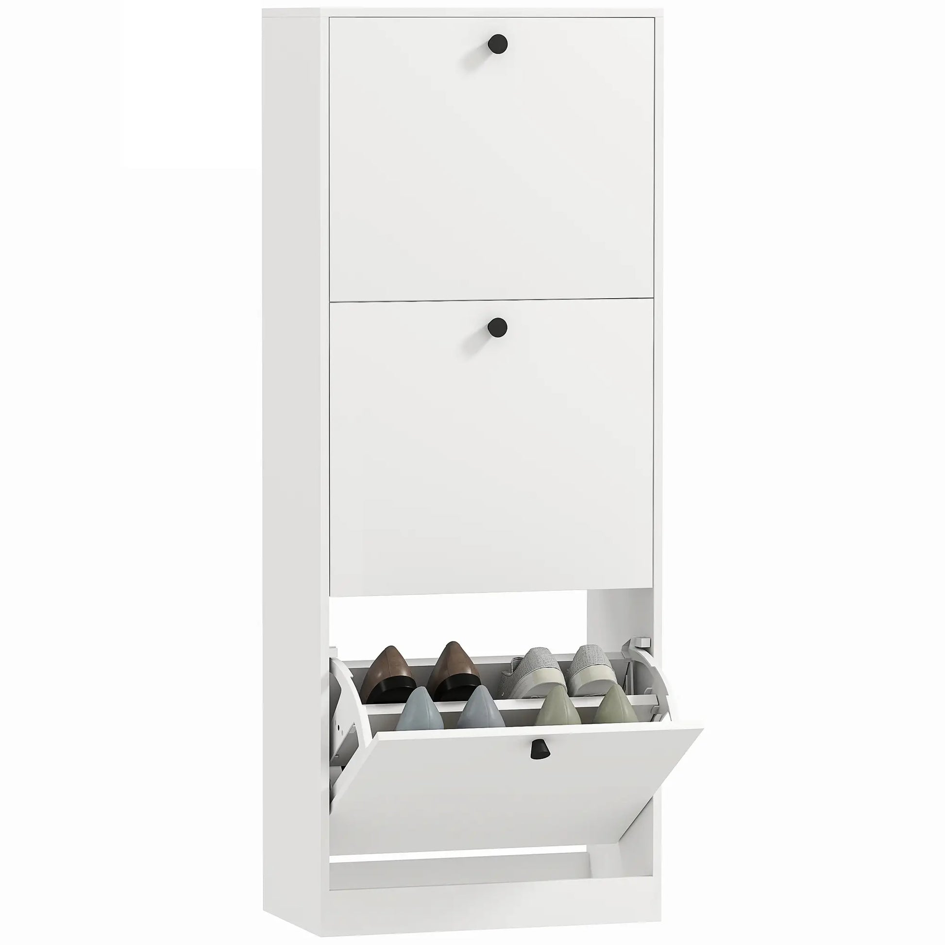 Nancy's Formigliana Schoenenkast - Opbergkast voor Schoenen - Schoenenrek - Wit - ± 45 x 25 x 120 cm