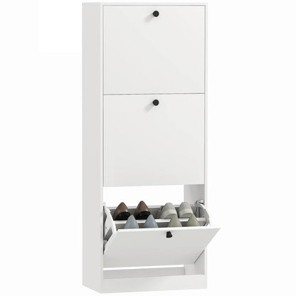 Nancy's Formigliana Schoenenkast - Opbergkast voor Schoenen - Schoenenrek - Wit - ± 45 x 25 x 120 cm