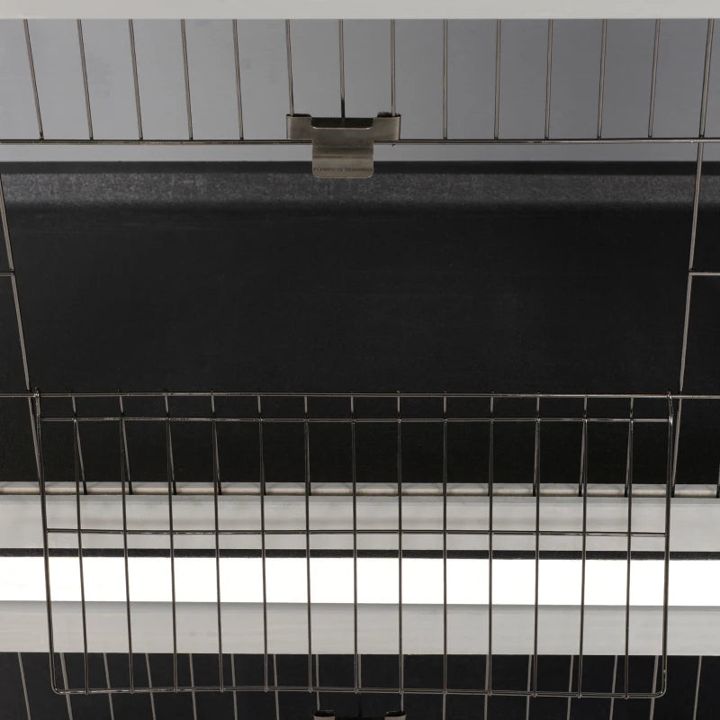 Nancy's Pistoia Dierenverblijf - Dierenhok - Konijnenhok - Weerbestendig - Grijs - Dennenhout - ± 135 x 50 x 95 cm