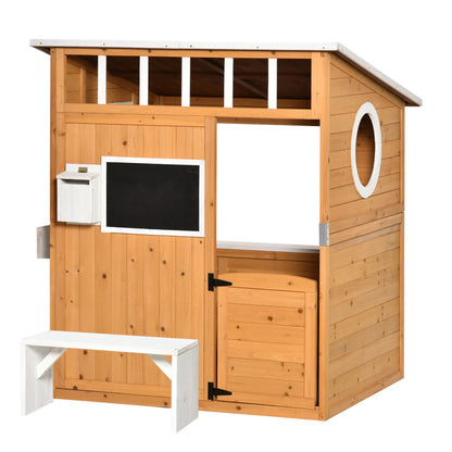 Nancy's Dolegna Speelhuisje - Kinderspeelhuis - Dennenhout - ± 120 x 110 x 135 cm