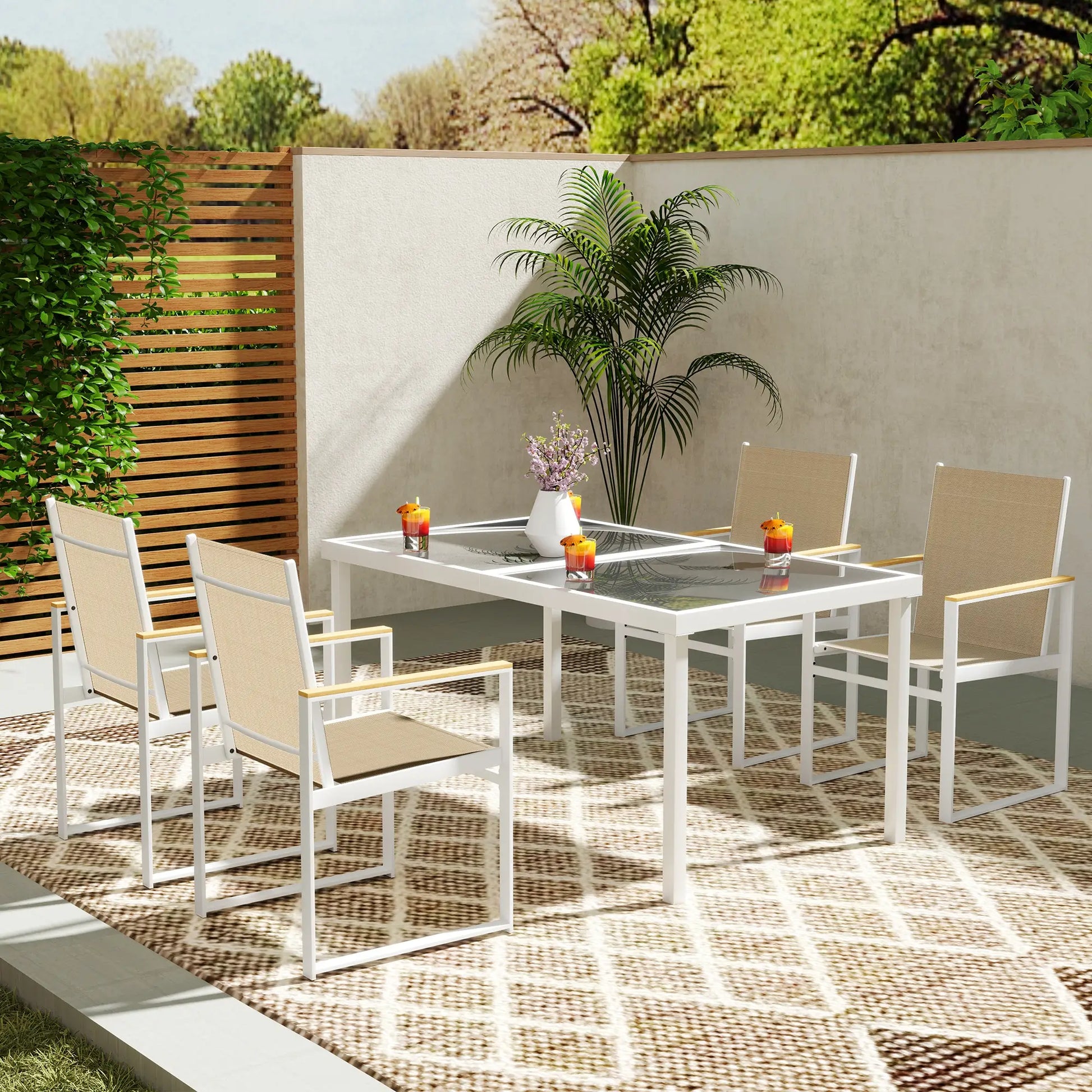 Nancy's Chavães Tuinset - Diningset voor Buiten - Tuinstoelen - Tuintafel