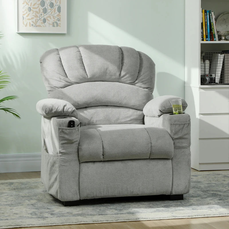 Nancy's Tassullo Elektrische Fauteuil - Relaxfauteuil - Relaxstoel - Kantelbaar - Grijs - Fluweel