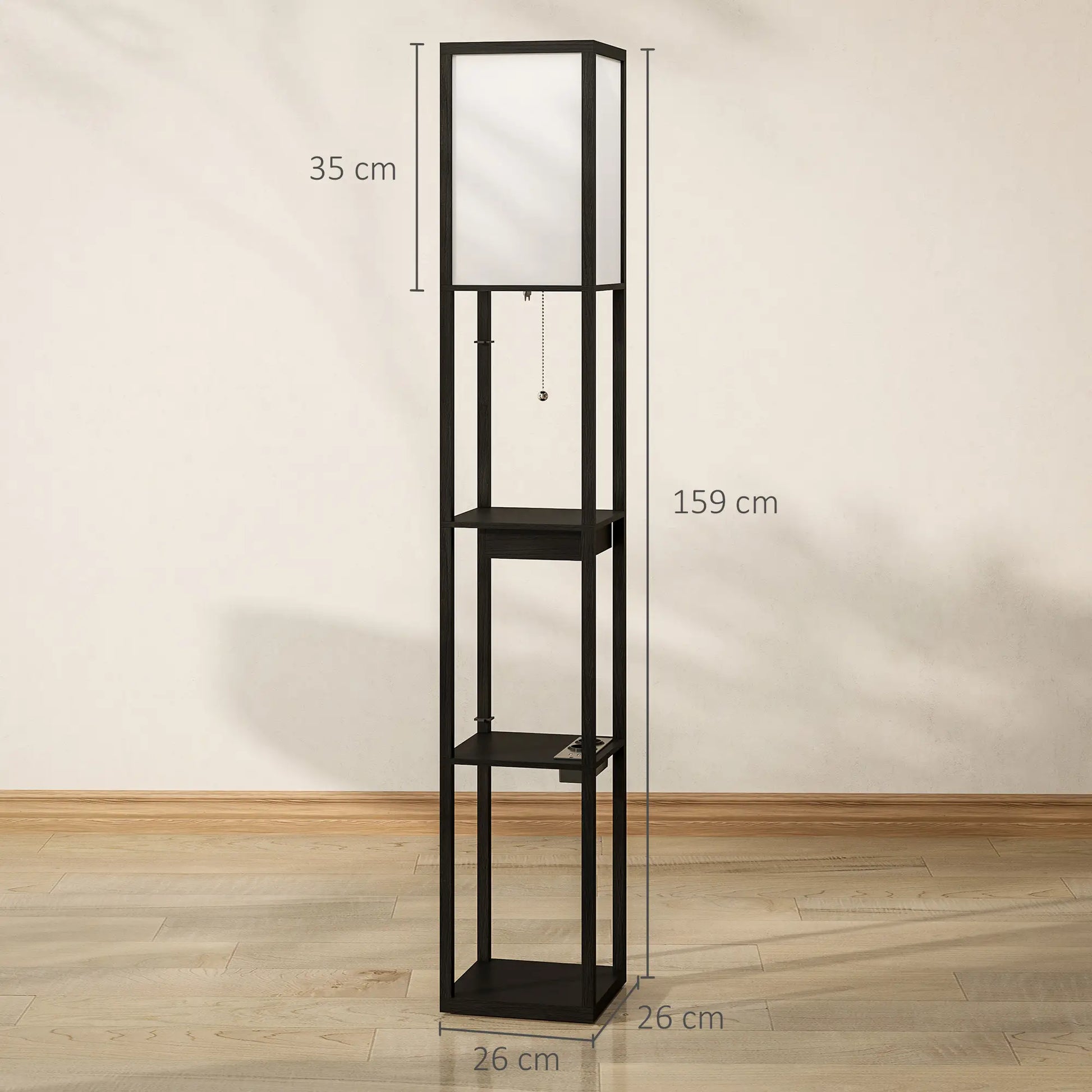 Nancy's Gizzeria Vloerlamp - Staande Lamp - Zwart / Wit