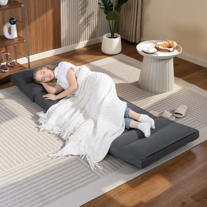 Nancy's Piovera Zitzak met slaapfunctie - Vloerstoel - Verstelbare rugleuning - Opvouwbaar - Donkergrijs